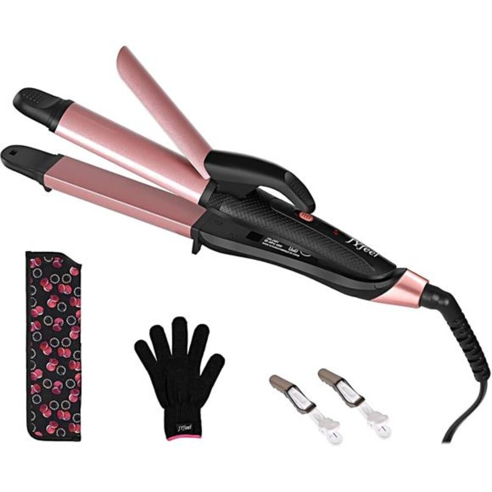 2 in 1 Flat Iron Curling Iron in One, Travel Hair Straightener and Curler Dual